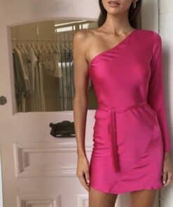 Mini foux satin dress