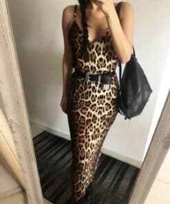 Leopard ankle length dress